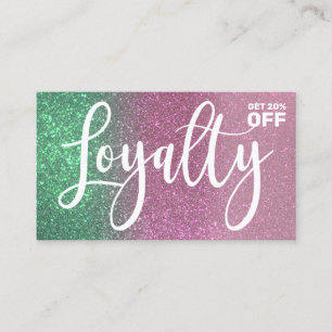 Mermaid Green Pink Triple Glitzer Ombre Typografie Treuekarte