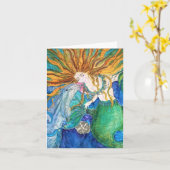 Mermaid Greeting Card Karte (Gelbe Blume)
