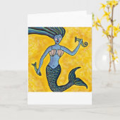 Mermaid Greeting Card Karte (Gelbe Blume)