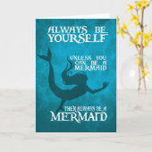 Mermaid Greetings Card - Immer ein Mermaid sein Karte (Gelbe Blume)