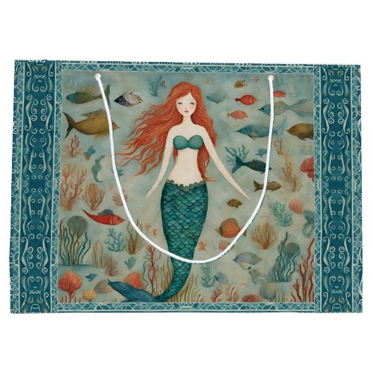 Mermaid Große Geschenktüte (Rückseite)
