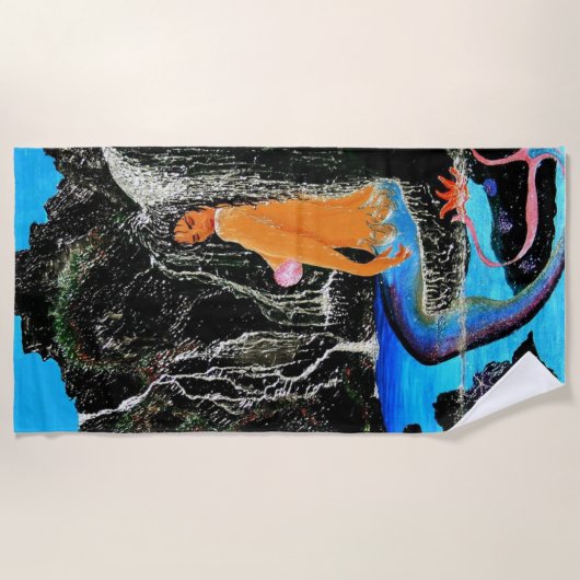 Mermaid Grotto Frischwasser Duschhandtuch Strandtuch (Vorderseite)