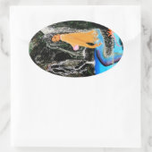 Mermaid Grotto Ovaler Aufkleber (Tasche)