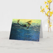 Mermaid grüßt die Morgendämmerung Karte (Gelbe Blume)