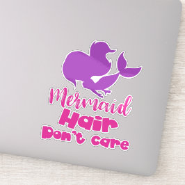 Mermaid Hair Keine Sorge, Meerjungfrau-Silhouette, Aufkleber