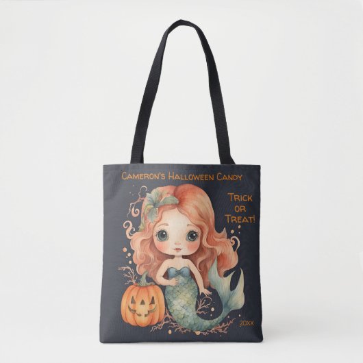 Mermaid Halloween Candy Trick oder Treat Tasche (Vorderseite)