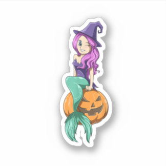 Mermaid Halloween Mermaid Pumpkin Geschenk Mermaid Aufkleber