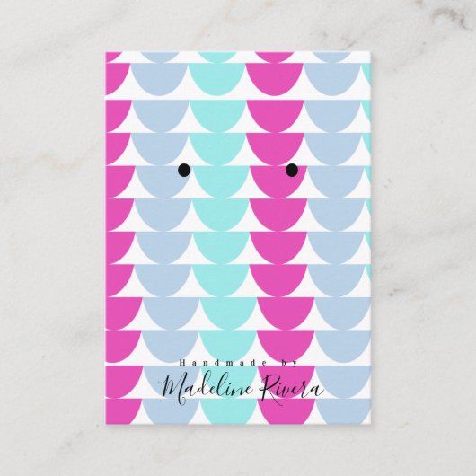 Mermaid Handmade Artisan Earring Display Cards Telefonnummerkarte (Vorderseite)