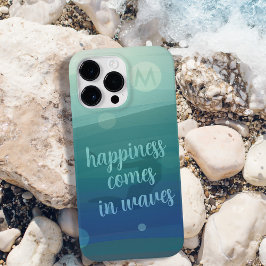 Mermaid Happiness kommt in Waves Custom Monogram Case-Mate iPhone Hülle