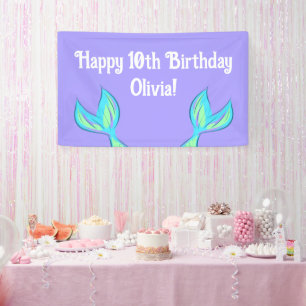 Mermaid Happy Birthday Banner