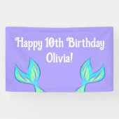 Mermaid Happy Birthday Banner (Horizontal)