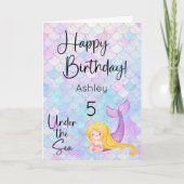 Mermaid Happy Birthday Card Karte (Vorderseite)