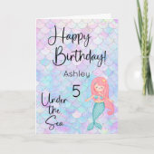 Mermaid Happy Birthday Card Karte (Vorderseite)