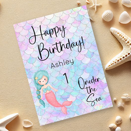 Mermaid Happy Birthday Card Karte