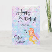 Mermaid Happy Birthday Card Karte (Vorderseite)