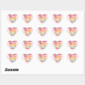 Mermaid Happy Birthday Heart Stickers (Blatt)
