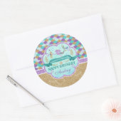 Mermaid Happy Birthday Personalisiert Sticker (Umschlag)