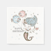 Mermaid Happy Birthday Serviette (Vorderseite)