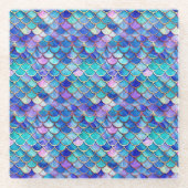 Mermaid Hartglas Glasuntersetzer (Vorderseite)