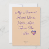 Mermaid Heart Feiertagskarte (Rückseite)