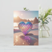 Mermaid Heart Feiertagskarte (Stehend Vorderseite)