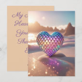 Mermaid Heart Feiertagskarte (Vorne/Hinten)
