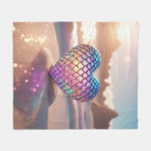 Mermaid Heart Fleecedecke (Vorderseite (Horizontal))