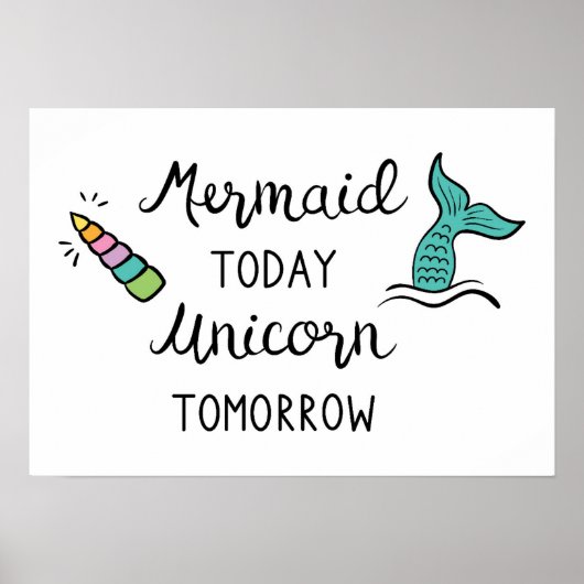 Mermaid heute Unicorn Tomorrow Poster (Vorne)