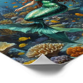 Mermaid hiding in the reef poster (Ecke)