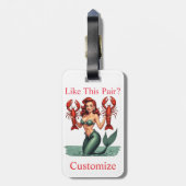 Mermaid Holding Lobsters Thunder_Cove Gepäckanhänger (Rückseite vertikal)