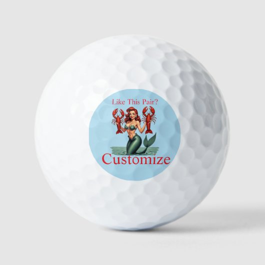 Mermaid Holding Lobsters Thunder_Cove Golfball (Vorderseite)