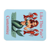 Mermaid Holding Lobsters Thunder_Cove Magnet (Horizontal)