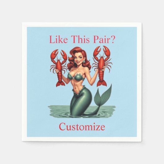 Mermaid Holding Lobsters Thunder_Cove Serviette (Vorderseite)