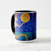 Mermaid Holding Moon Mug Tasse (Vorderseite Links)
