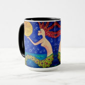 Mermaid Holding Moon Tasse (Vorderseite Links)
