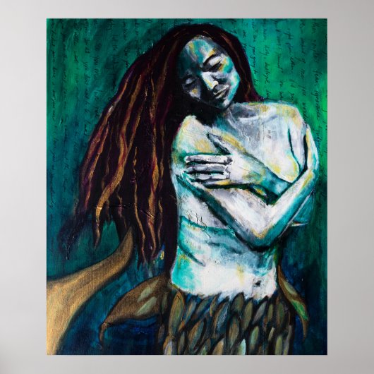 Mermaid Holding sich selbst tendierend Poster (Vorne)