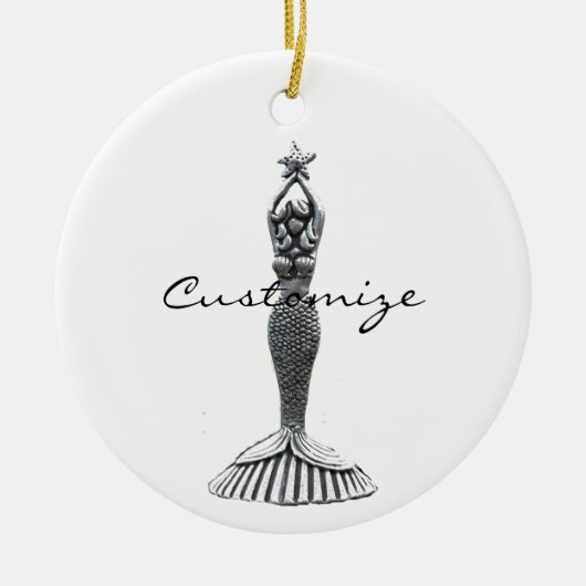 Mermaid Holding Star Thunder_Cove Keramik Ornament (Vorne)