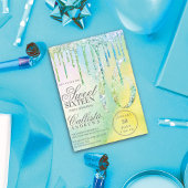 Mermaid Holographic Glitter Drips Sweet 16 Einladung