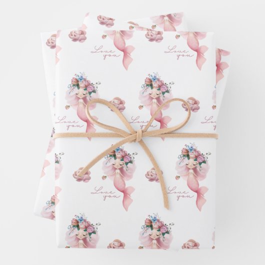 Mermaid I Liebe You Wrapping Paper Set Geschenkpapier Set (Beispiel)