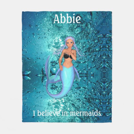 Mermaid - Ich glaube an Mermaids Fleece Blanket (Vorderseite)