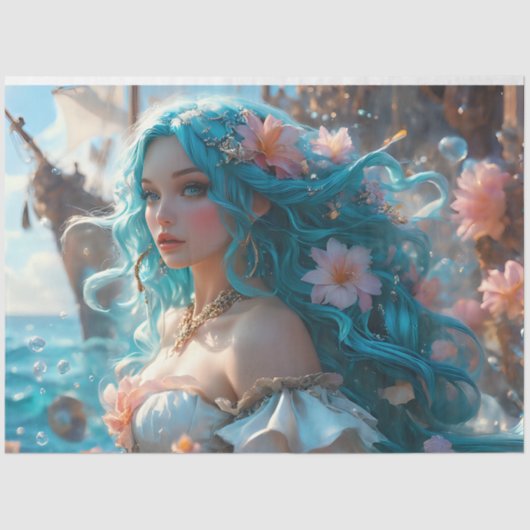 Mermaid Icy Blue - Pirates Cove Schnitt Seidenpapier (Vorderseite)