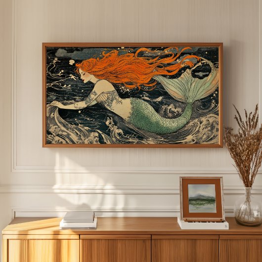 Mermaid Illustration Poster