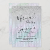 Mermaid Imitate Glitzer Scales Geburtstagspartei Einladung (Vorne/Hinten)