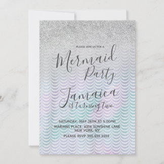 Mermaid Imitate Glitzer Scales Geburtstagspartei Einladung