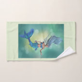 Mermaid in Blue Badhandtuch Set (Handtuch)