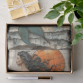 MERMAID IN MIXED MEDIA DECOUPAGE TISSUPAPIER SEIDENPAPIER (Geschenk)