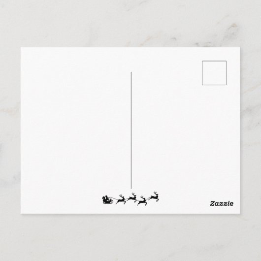 Mermaid in Pink und Weihnachtsmannmütze Vollmond V Postkarte (Rückseite)