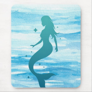 Mermaid in Silhouette auf einem Mauspad
