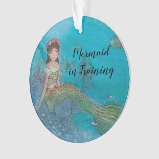 Mermaid in Training Anpassen mit Ihrem eigenen Nam Ornament (Vorderseite)
