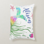 Mermaid Individuelle Name Accent Pillow Dekokissen (Vorderseite(Vertikal))